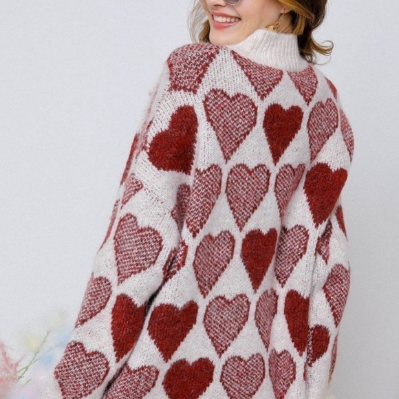 Red Hearts Valentine's Day Sweater - Picture 4 of 7